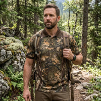 Fathom Threads Deer Antler Camo Hunting Polo Shirt