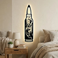 Personalized Hunting Shotgun Shell Rifle Bullet Wall Art LED