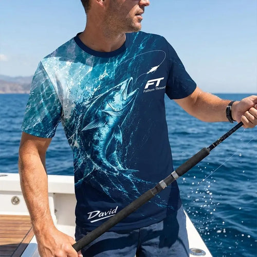 Personalized Fathom Thread Ocean Fish T-Shirt