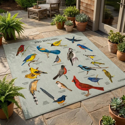 Bird Watching Bird Species Collection Personalized Rug