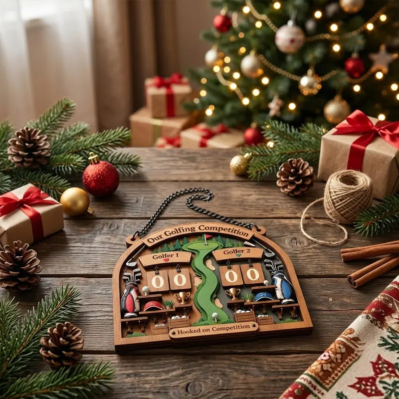 Personalized Our Golfing Competition Wooden Tracker