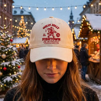 Holly Jolly Fishtown Christmas Fishing Embroidered Cap
