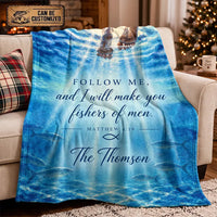Personalized Fishers of Men Christian Fishing Fleece Blanket