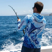 Personalized Deep Blue Predator Ocean Fishing Hoodie