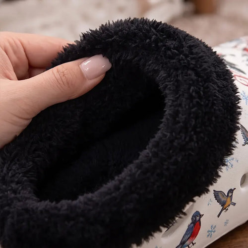 Personalized Let It Swing Christmas Reindeer Fur Slippers