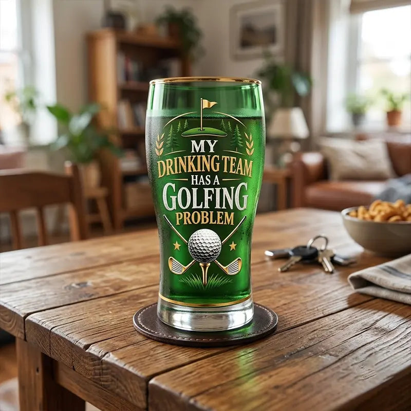 Funny Golfing My Drinking Team Has A Golfing Problem Drinking Glass