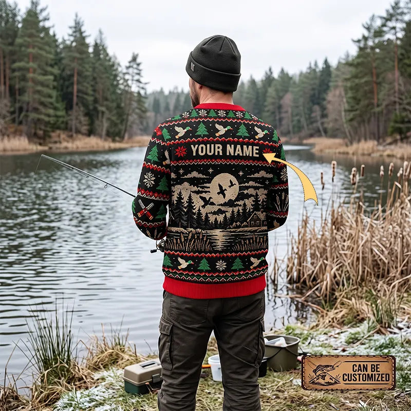 Custom Duck The Halls Christmas Duck Hunting Ugly Christmas Sweater