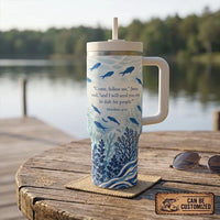 Personalized Matthew 4:19 Fishing Ocean 40oz Tumbler
