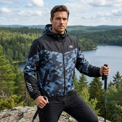 Personalized Fathom Thread Hex Camo Tactical Windbreaker Jacket