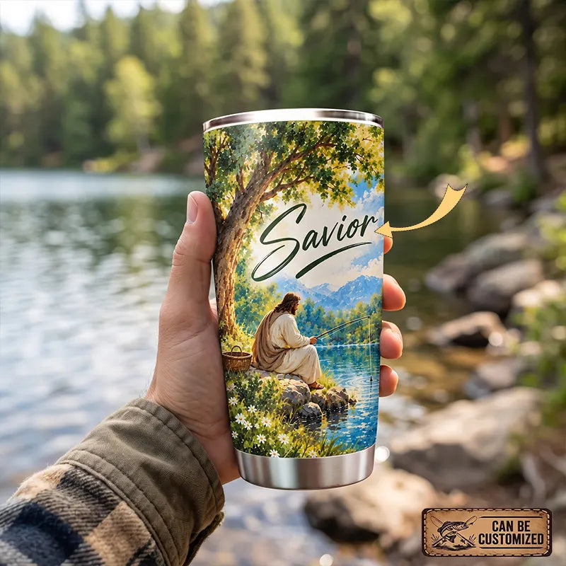 Jesus Fishing Luke 5:4 Christian Faith 20oz Tumbler