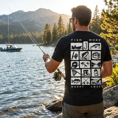 Personalized Fish More Worry Less Fishing T-Shirt