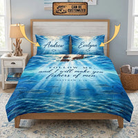 Personalized Fishers of Men Christian Fishing Quilt Bedding Set