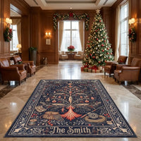 Merry Fishmas Personalized Christmas Fishing Rug