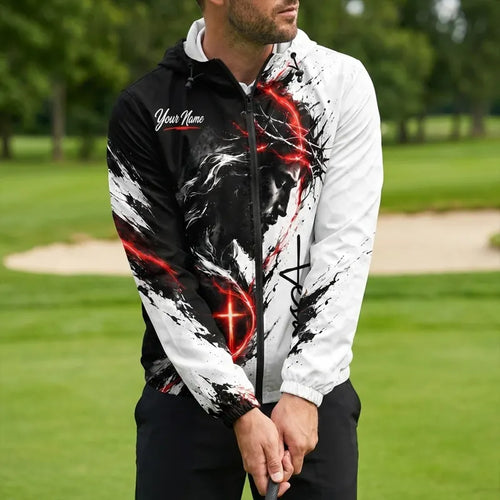 Jesus Play Golf And Pray Christian Windbreaker Jacket