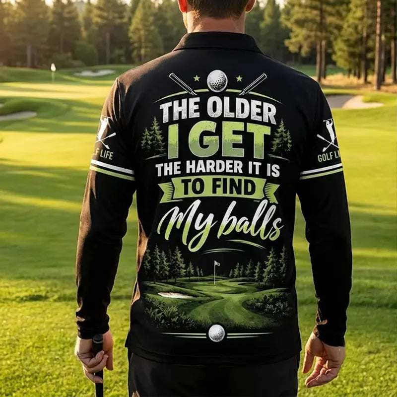 Golfing Good Golf Better Days Personalized Golf Polo Long Sleeve Shirt