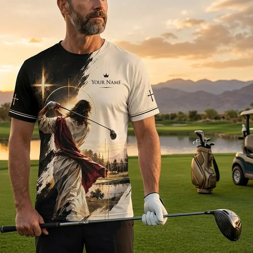 Personalized God Is My Savior Golf Christian T-Shirt