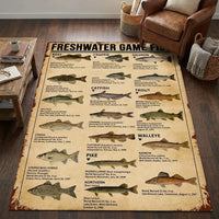 Freshwater Game Fish Identification Rug