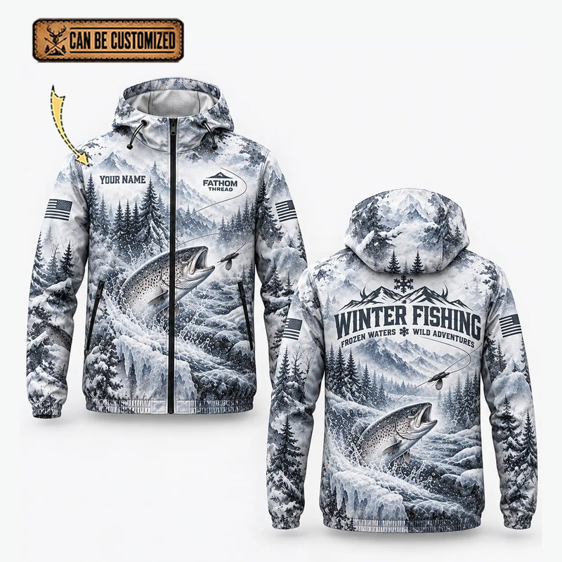Fathom Thread Winter Fishing Personalized Windbreaker Jacket