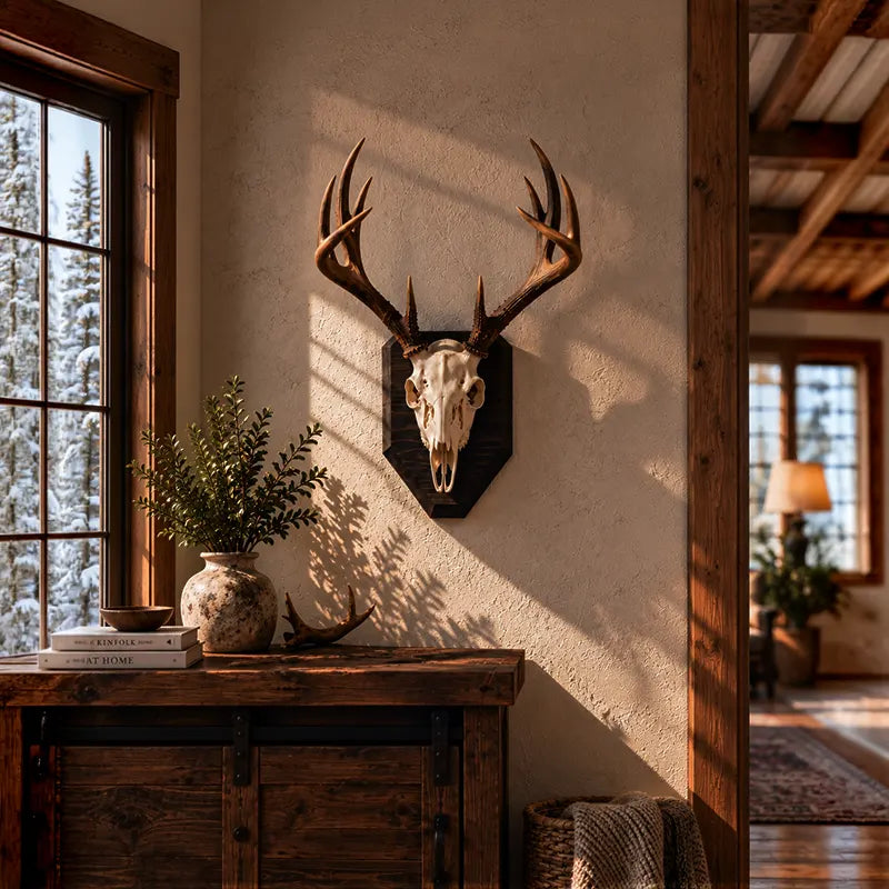 European Mount Deer Skull Wall Decor