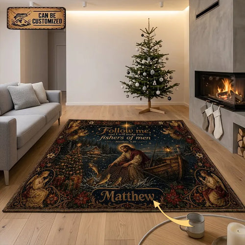 Personalized Fishers of Men Christmas Rug
