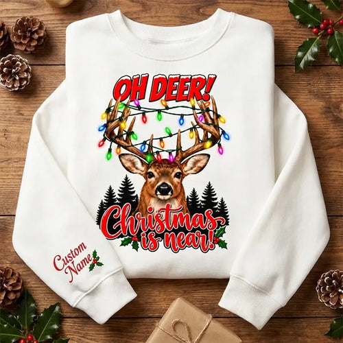 Personalized Oh Deer! Christmas Is Near Sweater
