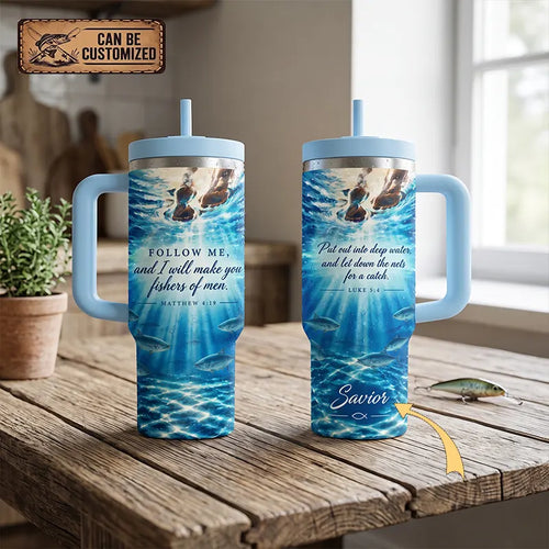 Personalized Fishers Of Men Deep Water 20oz Christian Tumbler