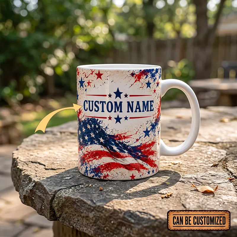 Personalized America USA Land Of The Free 250th Anniversary Patriotic Mug