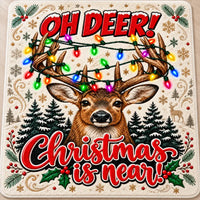 Oh Deer Christmas Is Near Reindeer Christmas Area Rug
