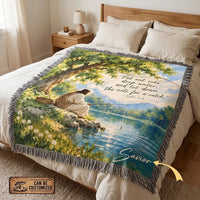 Jesus Fishing Luke 5:4 Christian Faith Tassels Blanket