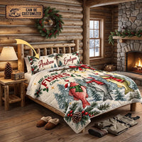 May All Your Fishes Come True Christmas Fishing Quilt Bedding Set
