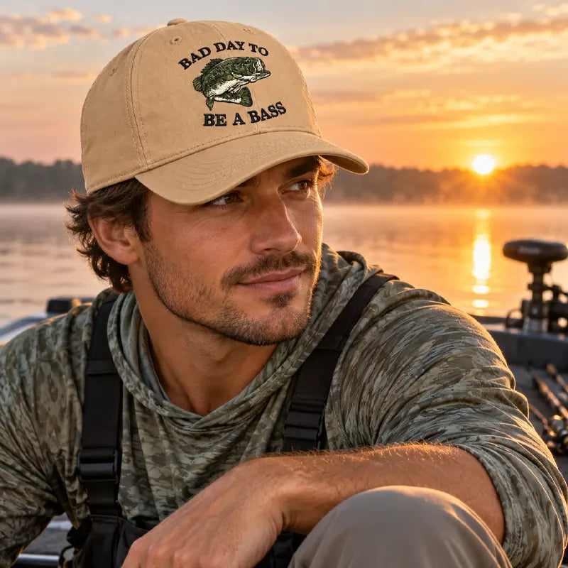 Bad Day To Be A Bass Fishing Embroidered Cap