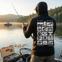 Personalized Fish More Worry Less Hooded Long Sleeve Shirt