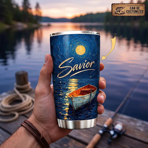 Personalized Just Keep Fishing Starry Night Fishing Tumbler