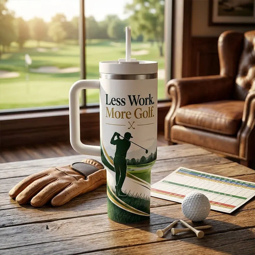 Less Work More Golf Personalized 40oz Golf Tumbler