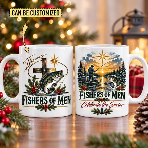 Personalized Fishers of Men Christmas Christian Fishing Mug