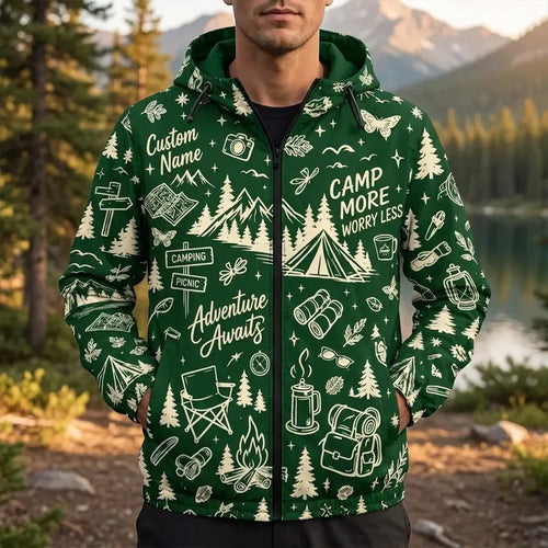 Personalized Camp More Worry Less Adventure Windbreaker Jacket