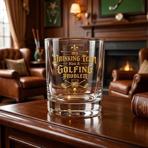 My Drinking Team Has a Golfing Problem Funny Golf Whiskey Glass