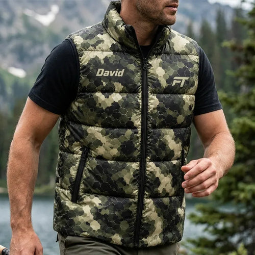 Fathom Thread Personalized Hex Camo Puffer Vest