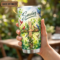 Savior Christian Cross Birds Personalized 20oz Tumbler