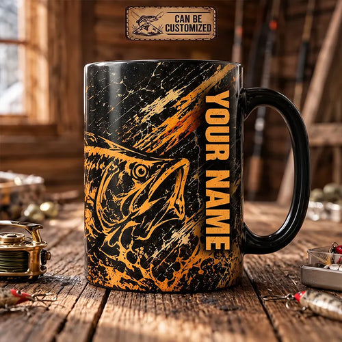 Personalized The Day I Stop Fishing Black Mug