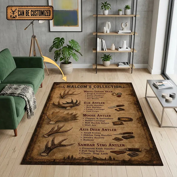 Personalized Antler Collection Vintage Area Rug