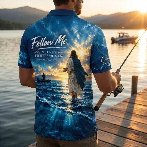 Personalized Fishers of Men Catholic Fishing Polo Shirt