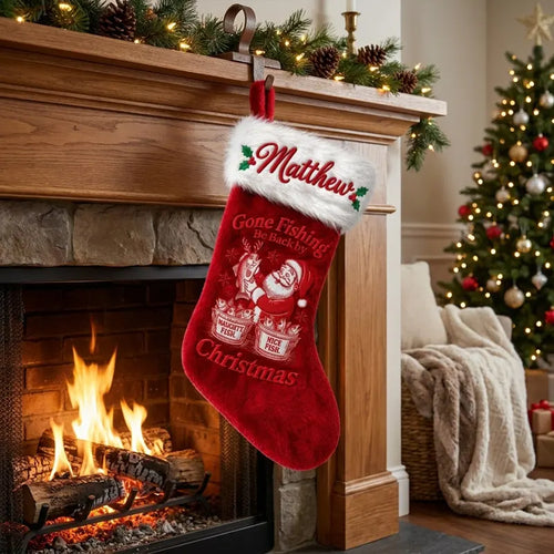 Personalized Gone Fishing Christmas Fish Stocking