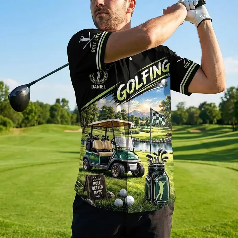 Golfing Good Golf Better Days Personalized Golf Hawaiian Shirt