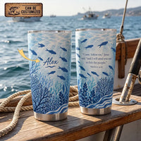Personalized Matthew 4:19 Fishing Ocean 20oz Tumbler