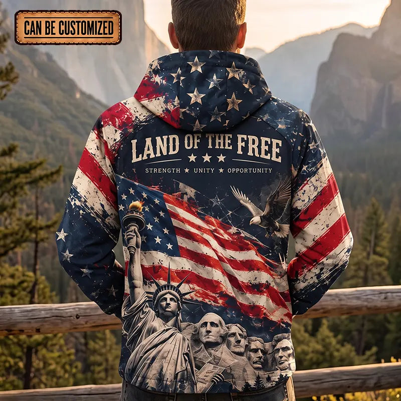 Personalized Land Of The Free American Eagle Soccer Windbreaker