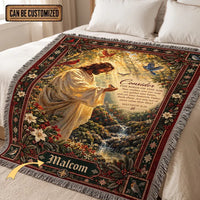 Personalized Matthew 6:26 Jesus Christmas Birds Tassels Blanket