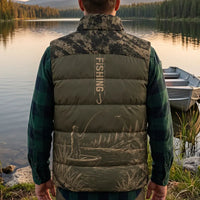 Personalized Fishing Camouflage Quilted Puffer Vest