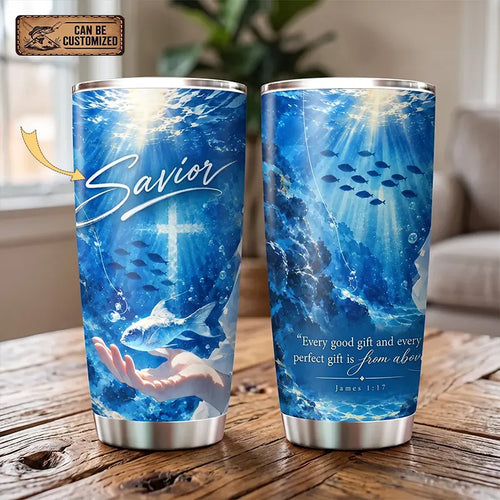 Savior James 1:17 Christian Ocean Faith 20oz Tumbler