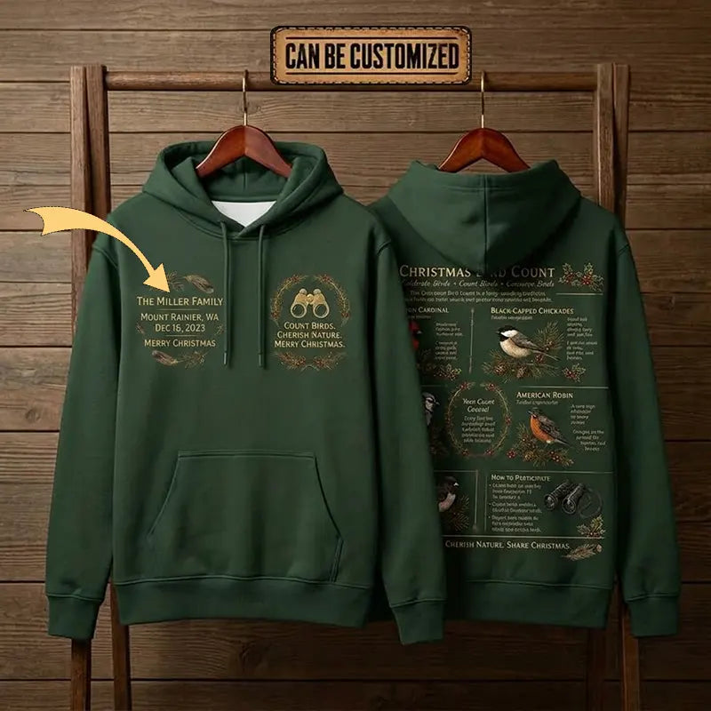 Christmas Bird Count Birdwatching Hoodie
